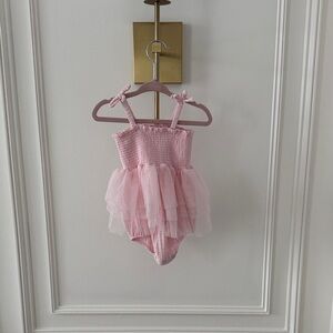 Pink Tulle Baby Romper